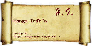 Hanga Irén névjegykártya